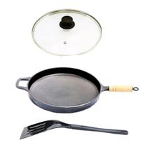 Frigideira Antiaderente Cabo Tampa Vidro 30cm E Espátula Frigideira Antiaderente Cabo Tampa Vidro 30cm E Espátula