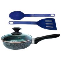 Frigideira Antiaderente Cerâmica Alumínio 16CM Cabo Fixo Preto Craquelado Javali Frigideira Antiaderente Cerâmica Alumínio 16CM Cabo Fixo Preto Craquelado Javali