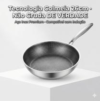 Frigideira Antiaderente Colmeia Inox 26cm Premium Frigideira Antiaderente Colmeia Inox 26cm Premium
