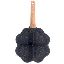 Frigideira Antiaderente com 4 Divisórias Trevo Cabo Amadeirado 20cm, Teflon Livre de PFOA, Compatível com Fogão a Gás, Frigideira Antiaderente com 4 Divisórias Trevo Cabo Amadeirado 20cm, Teflon Livre de PFOA, Compatível com Fogão a Gás,