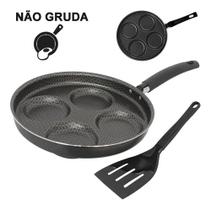 Frigideira Antiaderente de Aluminio Para 4 Ovos e Hamburguer 26cm Gourmet Multiflon