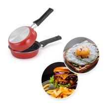 Frigideira Antiaderente Dupla 14cm Vermelha Hamburgueira