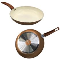 Frigideira Antiaderente Grande com Revestimento em Cerâmica 28cm Nao Gruda o Alimento Para Fritar Fazer Tapioca Panqueca - Fratelli