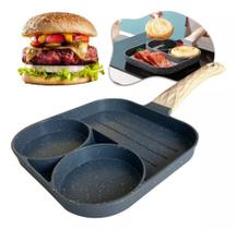 Frigideira Antiaderente Indução 3 em 1 Ovo Hambúrguer 3 Partes