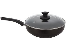 Frigideira Antiaderente Multiflon de Alumínio - com Tampa 67828 Preta 28cm Frigideira Antiaderente Multiflon de Alumínio - com Tampa 67828 Preta 28cm