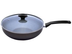 Frigideira Antiaderente Multiflon de Alumínio com Tampa Indução Petra+ Grafite 28cm Frigideira Antiaderente Multiflon de Alumínio com Tampa Indução Petra+ Grafite 28cm