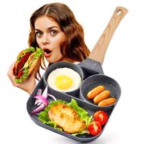 Frigideira Antiaderente Multiuso 3 em 1 Divisórias Ovo Carne