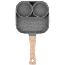 Frigideira antiaderente multiuso com divisórias 3 em 1 para ovo, hambúrguer e bacon