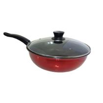 Frigideira Antiaderente Nº22 Tampa Vidro Vermelho 1,9 Litros