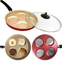 Frigideira Antiaderente Premium 4 Em 1 26cm Com Divisória E Tampa De Vidro Não Gruda