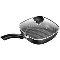 Frigideira Antiaderente Quadrada Funda Número 19 Preto Clear Coat Com Tampa De Vidro Patolux Frigideira Antiaderente Quadrada Funda Número 19 Preto Clear Coat Com Tampa De Vidro Patolux