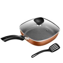 Frigideira Antiaderente Quadrada Funda Número 23 Com Tampa De Vidro Cobre Patolux Frigideira Antiaderente Quadrada Funda Número 23 Com Tampa De Vidro Cobre Patolux