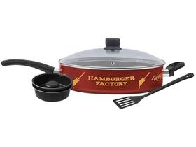 Frigideira Antiaderente Rochedo de Alumínio Rock In Rio Preta 28cm