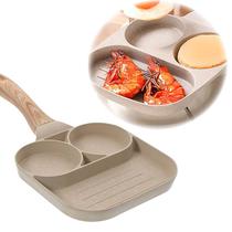 Frigideira Antiaderente Sem Uso de Óleo 3 Divisórias Branca Frigideira Antiaderente Sem Uso de Óleo 3 Divisórias Branca