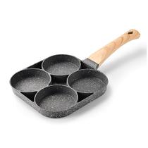 Frigideira Antiaderente Sem Uso de Óleo com 4 Divisórias Panela Omeleteira Hamburguer Bacon