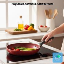 Frigideira Antiaderente Stone Vermelha 28cm Alumínio Reforçado para Todos os Fogões