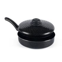 Frigideira Antiaderente Tampa De Fritura 22cm Preto Nacional