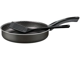 Frigideira Antiaderente Tramontina de Alumínio Paris Chumbo 24cm com Espátula