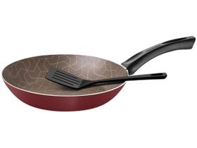 Frigideira Antiaderente Tramontina de Alumínio Paris Vermelho 30cm com Espátula