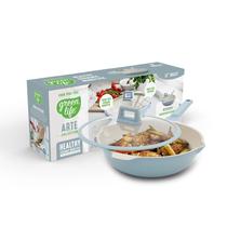 Frigideira antiaderente Wok GreenLife de 30 cm (5 L) com tampa Blue Haze