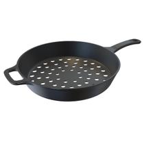 Frigideira Assadeira Grill Furada de Ferro Fundido 30cm