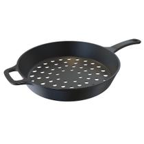 Frigideira Assadeira Grill Furada De Ferro Fundido 30cm.