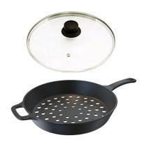 Frigideira Assadeira Grill Furada de Ferro Fundido T/V 30cm