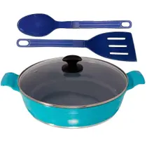 Frigideira Azul Antiaderente Em Cerâmica Talher 01 Aa 30Cm Frigideira Azul Antiaderente Em Cerâmica Talher 01 Aa 30Cm