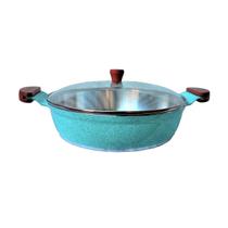 Frigideira Azul Turquesa Alumínio Usinado Javali AM 30cm Frigideira Azul Turquesa Alumínio Usinado Javali AM 30cm