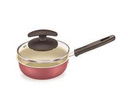 Frigideira Baby Fortaleza 12 cm com Tampa de Vidro Cereja