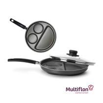 Frigideira breakfast com alça e tampa de vidro multiflon