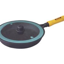 Frigideira Cabo Madeira Ferro Fundido Tampa de Vidro N20 Frigideira Cabo Madeira Ferro Fundido Tampa de Vidro N20