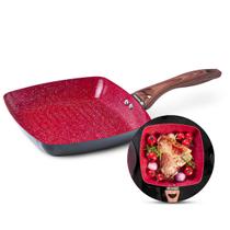 Frigideira Cerâmica 24 Grill Antiaderente Indução Fogão Cooktop Vermelho Duralar Frigideira Cerâmica 24 Grill Antiaderente Indução Fogão Cooktop Vermelho Duralar