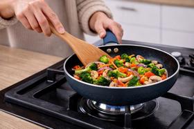 Frigideira Cerâmica Antiaderente 20cm Indução Alumínio Azul Cozinha