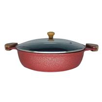 Frigideira Cerâmica Antiaderente Alumínio Fundido 26cm Com Tampa Vidro Temperado