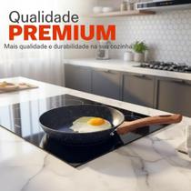 Frigideira Cerâmica Antiaderente Grande 24cm Indução Cooktop Frita Sem Óleo Não Gruda Profissional