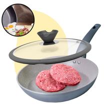 Frigideira Cerâmica Antiaderente Grande Com Tampa Indução 24 Granito Wok Tampa Vidro Siliconada Ovo Bacon Hamburguer A5 Frigideira Cerâmica Antiaderente Grande Com Tampa Indução 24 Granito Wok Tampa Vidro Siliconada Ovo Bacon Hamburguer A5
