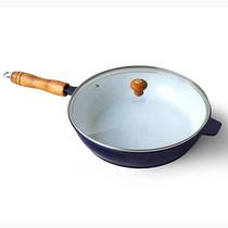 Frigideira Cerâmica Branca Antiaderente 26cm 2,4L Azul Tampa De Vidro