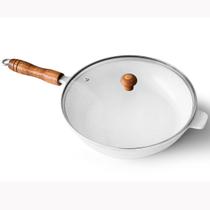 Frigideira Cerâmica Branca Antiaderente 26cm 2,4L Branca Tampa De Vidro