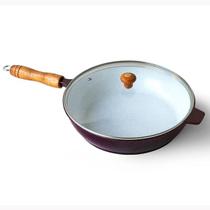 Frigideira Cerâmica Branca Antiaderente 26cm 2,4L Cereja Tampa De Vidro