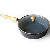 Frigideira Cerâmica Cinza Antiaderente 22cm 1,7L Preto Tampa De Vidro