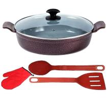 Frigideira Cereja Antiaderente Cerâmica Talher Luva 03 30cm Frigideira Cereja Antiaderente Cerâmica Talher Luva 03 30cm
