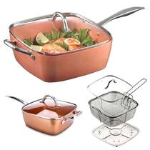 Frigideira Com Espumadeira Para Fritar Peixe Batata Frita