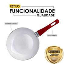 Frigideira com Revestimento Cerâmico Antiaderente e Cabo de Baquelite 20cm - Vermelho