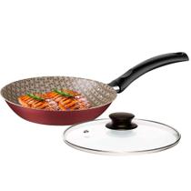 Frigideira com Tampa de Vidro Tramontina Turim 24 cm Alumínio Antiaderente Vermelha 1,4Litros Frigideira com Tampa de Vidro Tramontina Turim 24 cm Alumínio Antiaderente Vermelha 1,4Litros