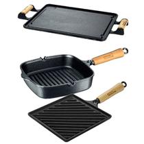 Frigideira Cook Grill E Bifeteira Quadrada Chapa Lisa 46x25