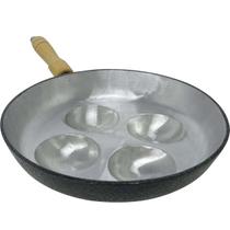 Frigideira de Alumínio 4 Ovos Craqueada Preta 25 cm