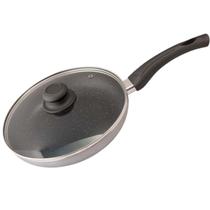 Frigideira de Aluminio com Revestimento Cerâmico Antiaderente e Tampa de Vidro 26cm 1,8L Cinza