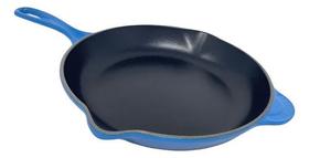 Frigideira De Ferro Fundido Cabo Esmaltada 27cm Cor Azul Grossa Frigideira De Ferro Fundido Cabo Esmaltada 27cm Cor Azul Grossa
