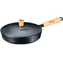 Frigideira De Ferro Fundido Com Tampa De Ferro 25cm Diâmetro - Panela Mineira